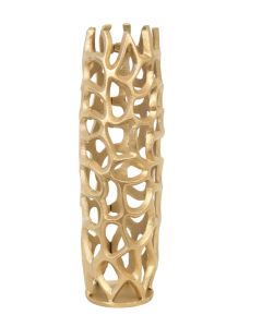 Honeycomb Lantern Open Weave Vase in Gold