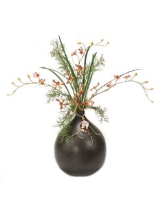 Spider Orchid with Blade Foliage in Stoneware Planter