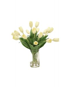 Waterlook® White Tulips in Tall Glass Cylinder