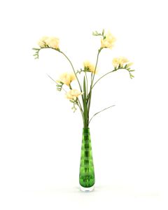 Waterlook® Cream-Yellow Freesia in Green Bud Vase (Sold in Multiples of 2)