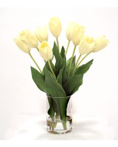 Waterlook® White Dutch Tulips in Glass Cylinder