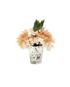 Waterlook® Ivory Hydrangeas in Mercury Glass Vase