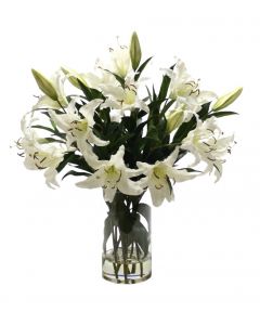 Waterlook® Casablanca Lilies in Glass Cylinder