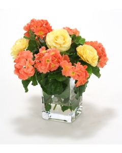 Waterlook® Dark Salmon Primrose and Light Yellow Ranunculus