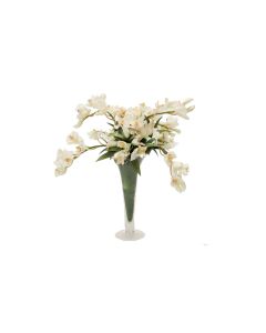 Waterlook® White Orchid Tropical Mix in Glass Vase