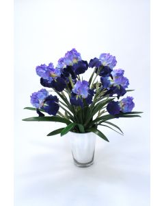 Waterlook® Blue Iris in Mirrored Glass Cylinder