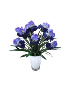 Waterlook® Blue Iris in Mirrored Glass Cylinder