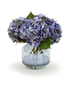 Blue Hydrangeas in Blue Vase