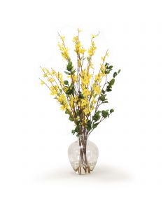 Yellow Forsythia in Victorian Vase