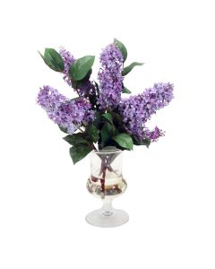 Lavender Blue Lilac in Glass Urn