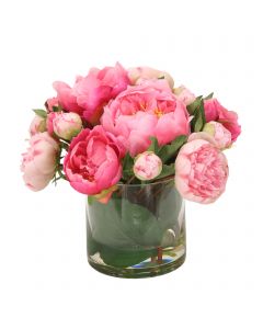 Pink Peony Mix in Glass