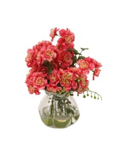Mini Fushia Azalea Flowers in Rose Bud Vase