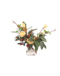 Saucer Magnolia in Round Cylinder Glass