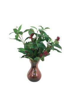 Greenery and Berries in Violet Vase (Set of 2)
