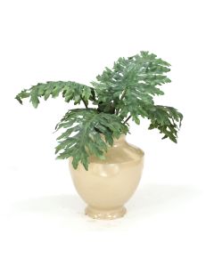 Lacy Philo Leaf in Shellish Sand Vase