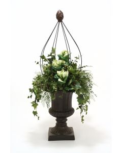 Mixed Garden of Ivy, Fern and Kale in Classic Urn