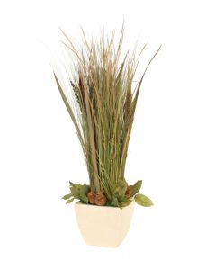Natural Grasses and Natural Pods in Ivory Square Planter