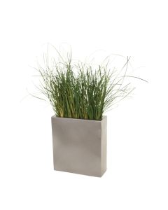 Olive Green Grass in Pewter Pillow Planter