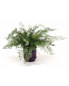 Maiden Hair Fern in Metal Bronze Pot
