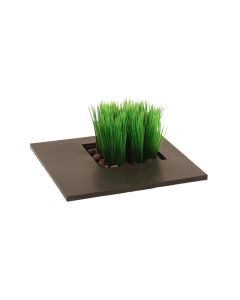 Green Grass in Black Metal Shallow Tray