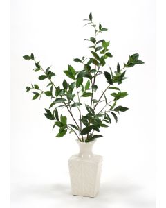 Laurel Branches in White Kira Vase