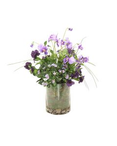 Purple Spring Garden in Cylinder Glass