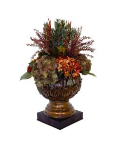 Green Brown Hydrangea with Mixed Dried and Berries