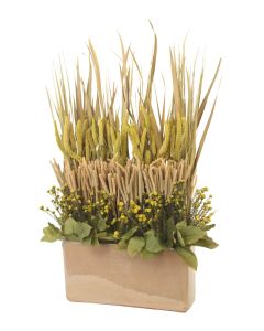 Mixed Drieds in Mocha Glazed Planter