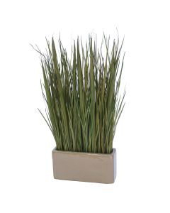 Natural Grass Blades in Rectangle Mocha Planter