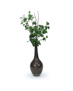 Elm Branch in Tall Gun Metal Vase