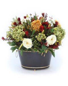 Rose and Hydrangea with Mixed Flowers in Tole Planter