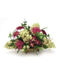 Hydrangea with Zinnia with Greenery