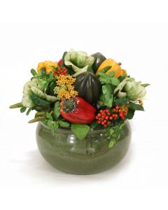 Mixed Vegetable in Green Garden Pot