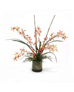 Vanda Orchid Garden in Glass Round Bowl