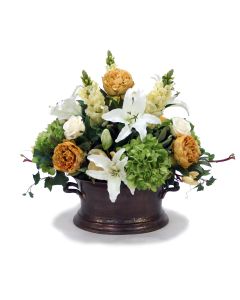 Casablanca Lilies with Mixed Garden Flowers