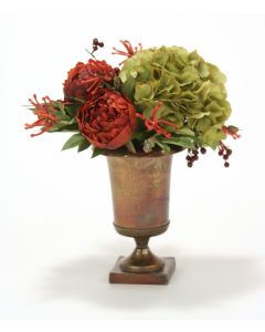 Traditional Floral Mix in Metal Urn