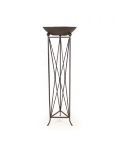 Isosceles Triangle Metal Plant Stand with Black stone bowl