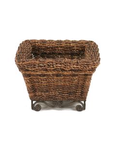 Black Abaca Rope in Metal Base