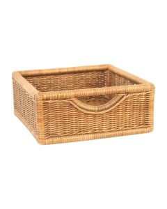 Woven Rattan Shelf Basket with Woven Rattan Handholds