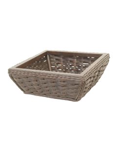 Isabella-Sq Dk Stained Basket