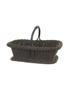 Dark Rattan Basket with Handle