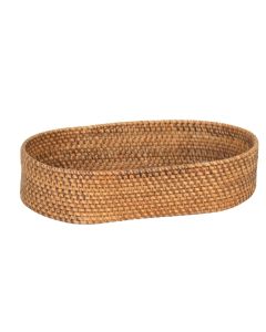 Oval Open Basket with Wood Bottom