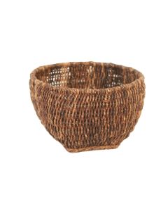 Dark Brown Rattan Basket with Square Base