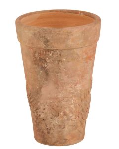 11" Embossed Fern Pot in Pinkish Beige