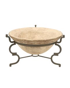 Stone Planter with Antique Metal Stand