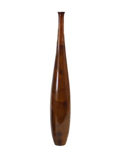 43" Slender Wood Vase in Mahogany