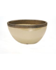 Small Earthenware Oval Vase with Shellish Sand Glaze