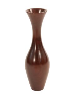 24.5" Flared Wood Vase in Mahogany