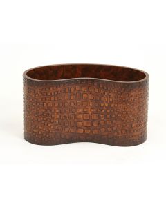 Kidney Bean Shaped "Croc Skin" Planter in Brown