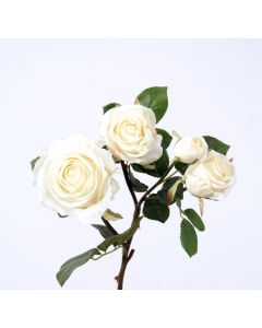 15" Rose in Cream White